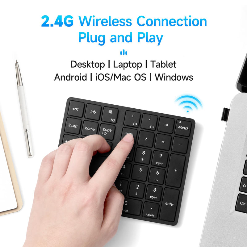 [AUSTRALIA] - havit Wireless Number Pad for Laptop, Fully Compatible with Mac OS, iPad, Windows, and Android Devices – 2.4G Rechargeable 34-Key Numeric Keypad 