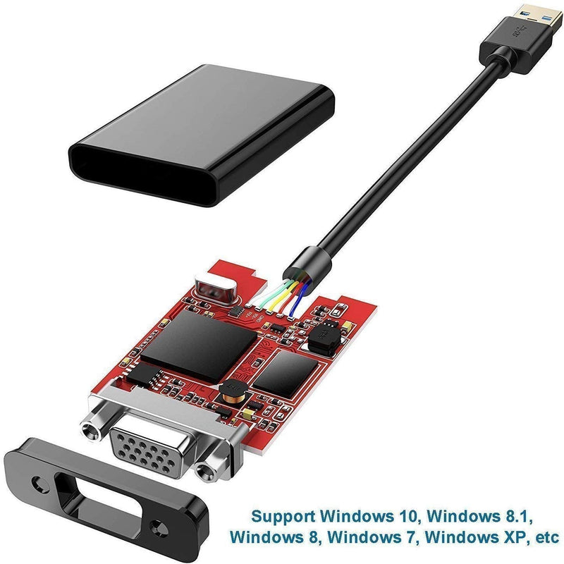 USB to VGA Adapter, USB3.0/2.0 to VGA Adapter Multi-Display Video Converter Full HD 1080P External Video Card Multi Monitor Adapter, Desktop, Laptop, HDTV, Monitor, Projector (Windows 11/10/8.1/8/7)