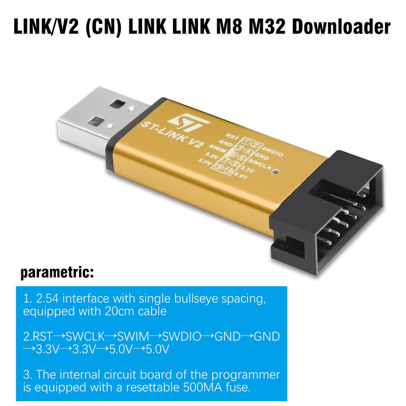 ST-Link V2 Programming Binghe ST Link V2 Emulator ST-Link Downloader Mini Debugger Programming with Dupont Wires ST-Link Emulator Downloader for 8/32 Bit Microcontroller