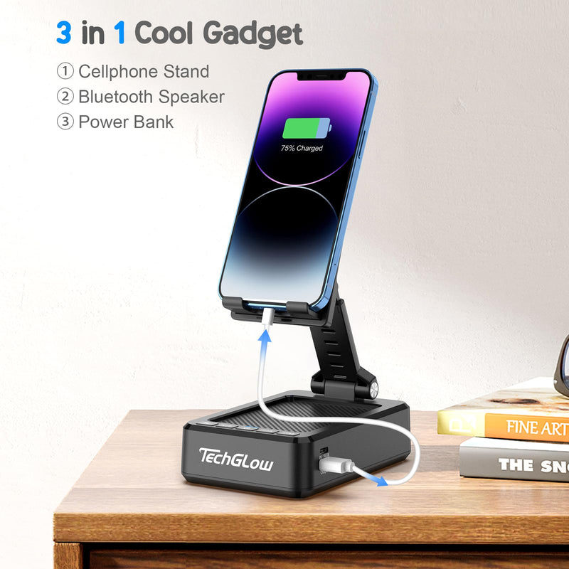 [AUSTRALIA] - Gifts for Men Women Foldable Cellphone Stand with Bluetooth Speaker and Power Bank Birthday Gift Idea for Mom Dad Cool Gadget Tech Gifts 