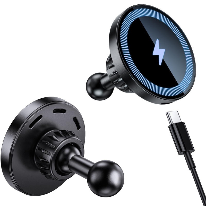 Magnetic Wireless Charging Phone Holder with 20mm Ball for MagSafe | [Heavy-Duty] 20mm Ball Mount for MagSafe Charger Compatible with Bulletpoint Mounting Solutions