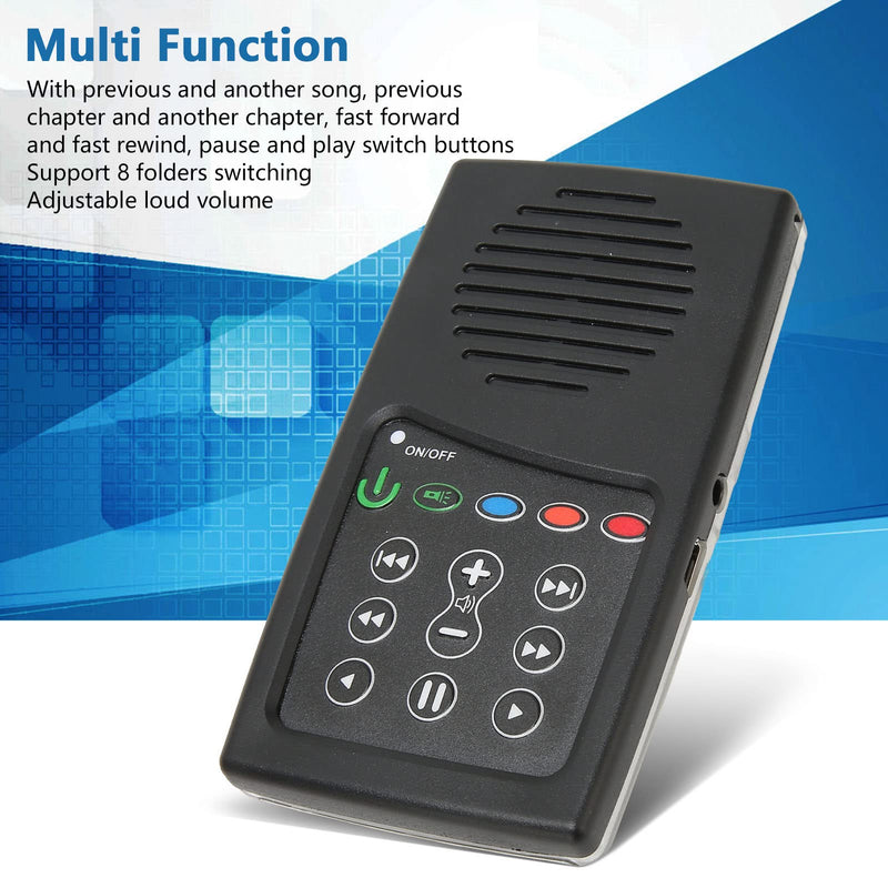 [AUSTRALIA] - Solar Powered Bible Reader, Portable Electronic Bible Audio Player Built in 8G Capacity for Seniors and The Blind. 350mAh (English KJV with French with Aramaic) English KJV with French with Aramaic 