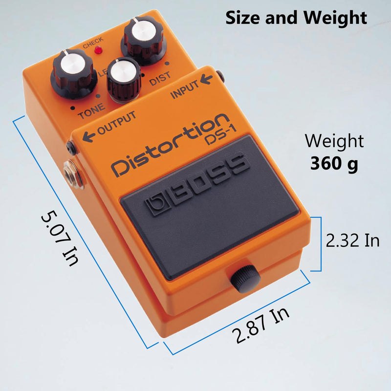 Boss DS-1 Distortion Bundle with Gearlux Power Supply, Instrument Cable, Patch Cable, Picks, and Austin Bazaar Polishing Cloth DS - 1 Bundle w/ Power Supply