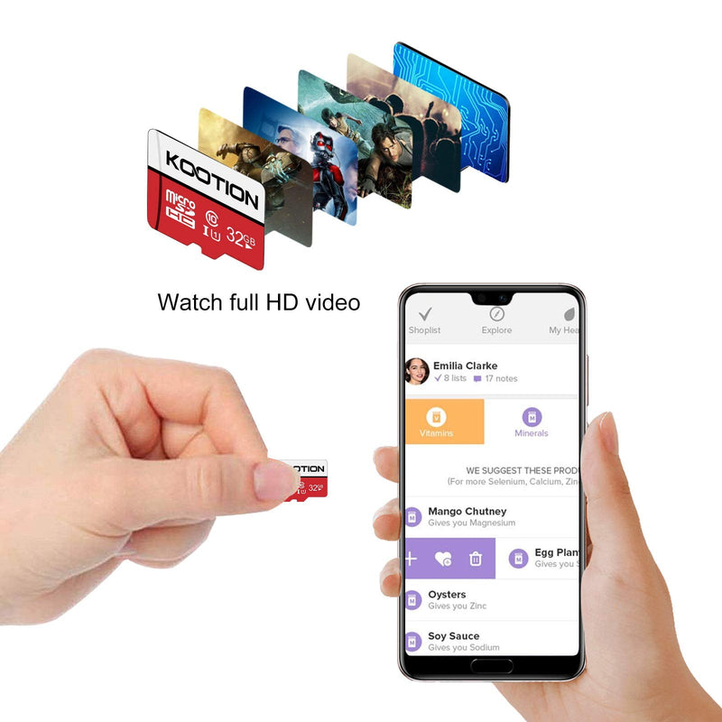 KOOTION 32GB Micro SD Card 2-Pack Class 10 Micro SDHC Card UHS-I Memory Card Ultra High Speed TF Card, C10, U1, 32 GB 2×32GB