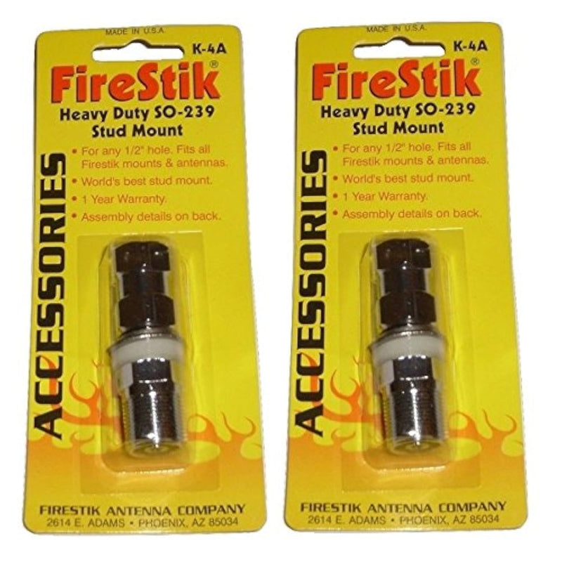 [AUSTRALIA] - (2) FIRESTIK K-4A Heavy Duty CB Radio Antenna Stud MONTAGEM SO-239 