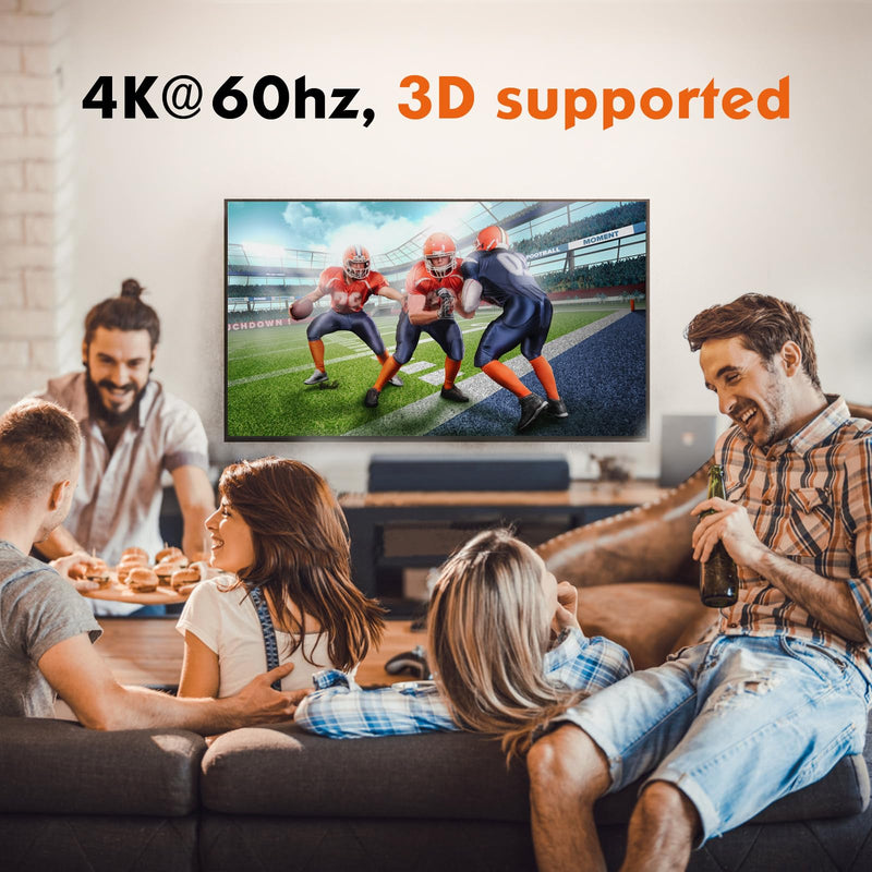 HDMI Splitter 1 in 2 Out - 1x2 HDMI Display Duplicate/Mirror - Powered Splitter 4K @ 60Hz, Also Full HD 1080P, One Source to Two Identical Displays