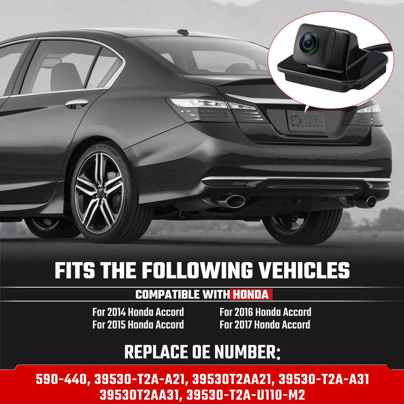 Backup Camera Rear View Camera Fit for Honda Accord 2014-2017 39530-T2A-A21 | Parking Park Assist Camera Replaces #39530-T2A-A21 39530-T2A-A31 39530-T2A-U110-M2