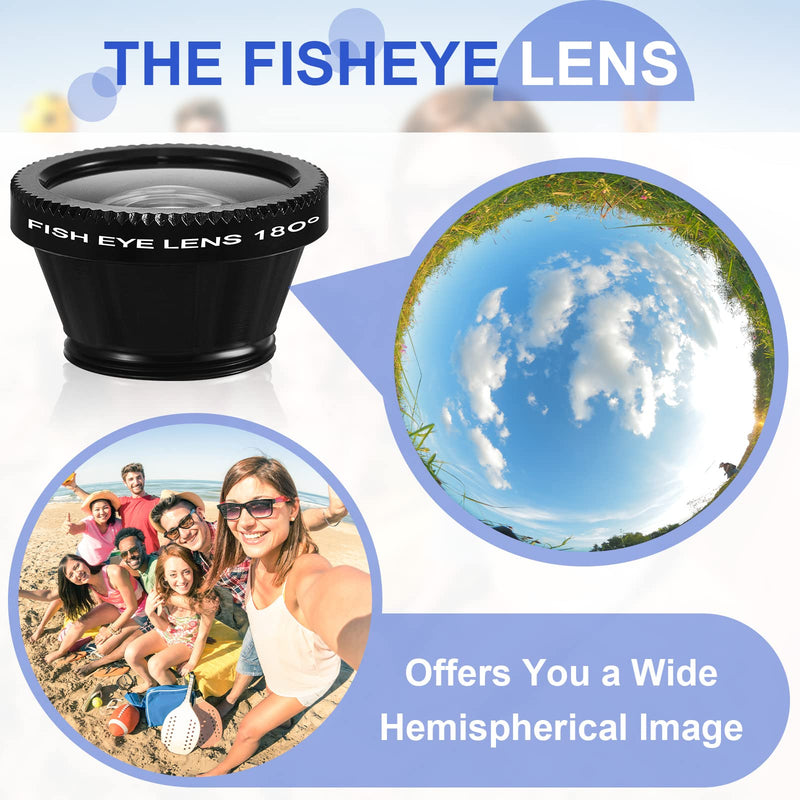 [AUSTRALIA] - 2 Pack Universal 3 in 1 Camera Lens Kit Phone Camera Lens Clip Fisheye Lens Macro Lens Wide Angle Lens Cell Phone Lens Attachments Compatible with Most Smartphones for Video, Live Show, Vlog 