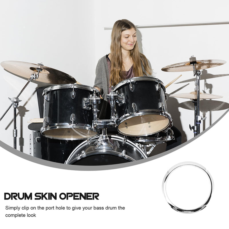 Mikinona Drum Skin Opener Bass Drum Head Hole Ring Replacement Tool Set Accessory Durable Cover Repair for Musical Instruments