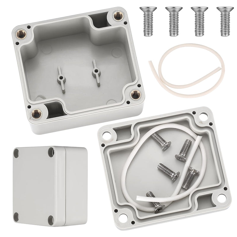 Electronic Junction Box, Junction Boxes, Waterproof IP65, Surface-Mounted Junction Box, Surface-Mounted Box, Electronic Project Box, Connection Box Housing Plastic (Grey White Colour, 63 x 58 x 35 mm) 63x58x35mm Grey and white colour
