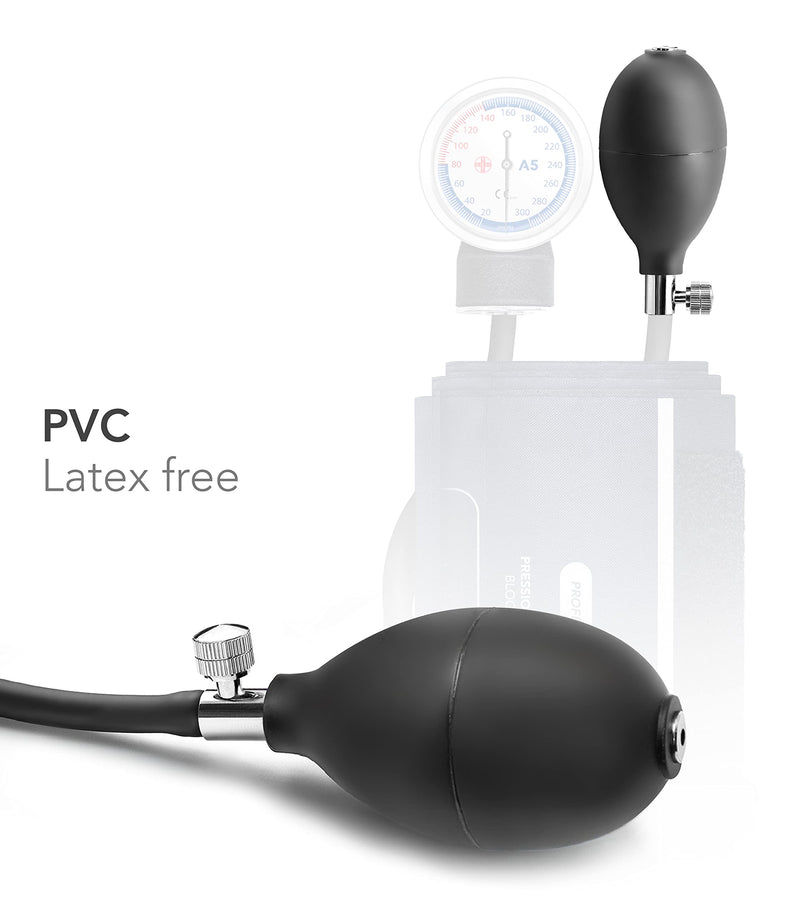 AIESI® Replacement Inflator for Manual Aneroid Sphygmomanometer, Complete with Screw Tap, Latex Free, 24 Months Warranty