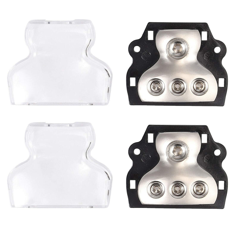 3 Way Power Distribution Block, 1x 0 Gauge in / 3X 4 Gauge Out Amp Power Distribution Ground Distributor Connecting Block for Car Amplifier Audio Splitter 2 Pack