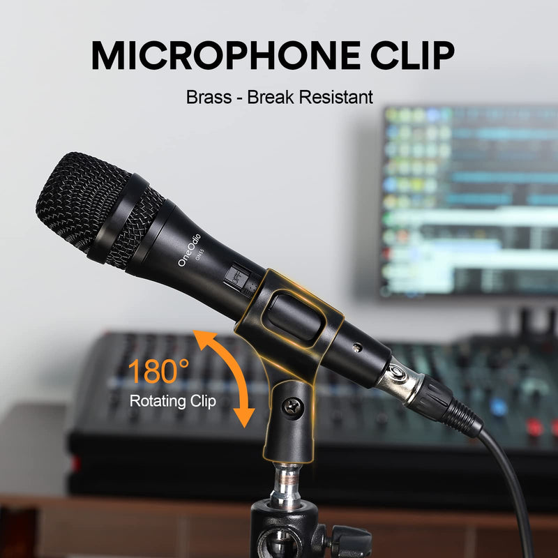 OneOdio ON55 Wired Microphone for Singing - Mic Clips, Metal Female, ON/Off Switch, 16.4ft XLR Cable - Condenser Dynamic Mic for Karaoke Machine, AMP, Speaker, Parties Gold