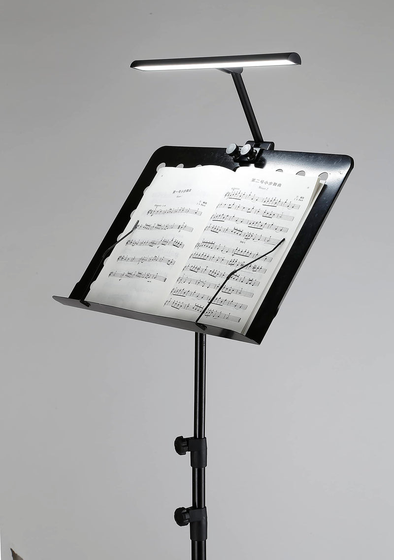 Music Stand Lights LED Clip On Light Rechargeable Built-in 4000mAh Lithium Battery Operated USB-C Eye-care Clamp Lamp Foldable for Sheet Music