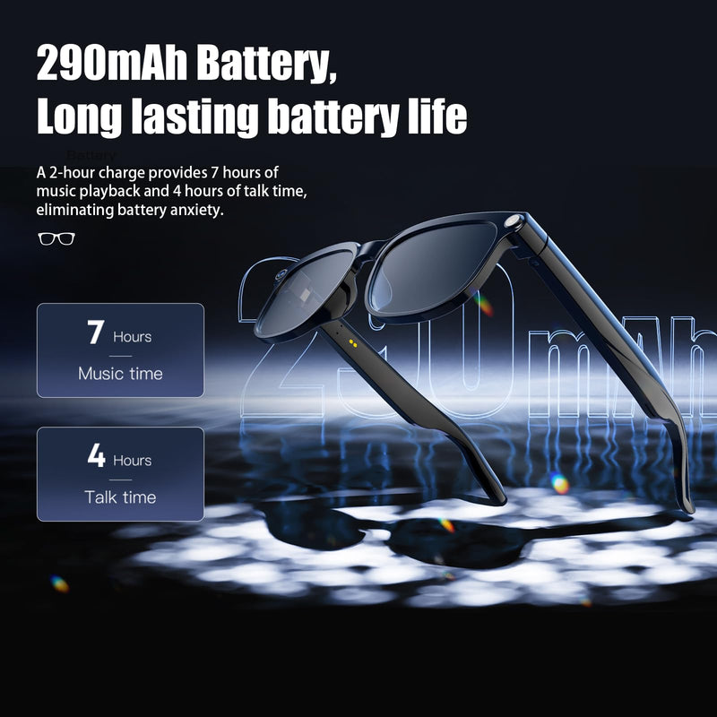 AI Smart Glasses with Camera,8MP Camera Glasses,4K HD Video Recording Glasses with AI Assistant,IP65 Waterproof Bluetooth,Replaceable Sunglasses with Photochromic Lens Eyeglass frame width 53mm