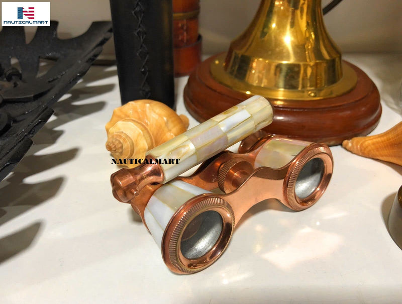 Brass Binocular Mother of Pearl - Antique Opera Binocular by NauticalMart Vintage Marine Spyglass Collectible Binocular Sailor Instrument for Bird Watching Camping