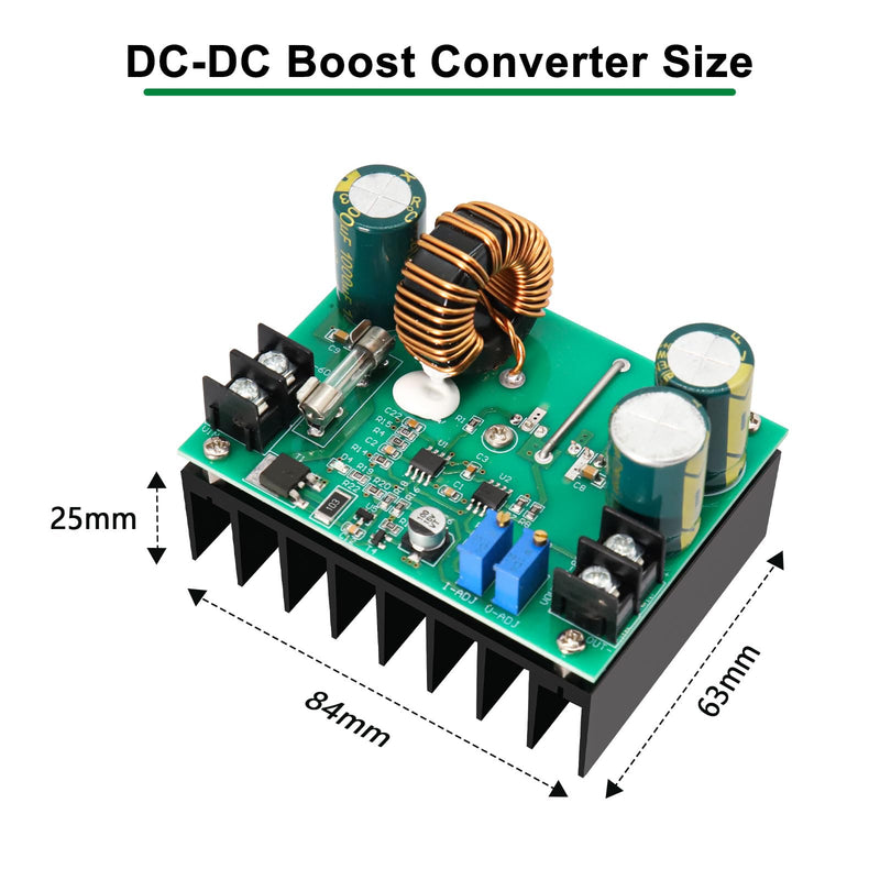 APKLVSR DC-DC 600W 10A Boost Converter Converter, 12-60V to 12-80V 600W DC-DC Converter Power Supply Step-up Converter Module Power Supply