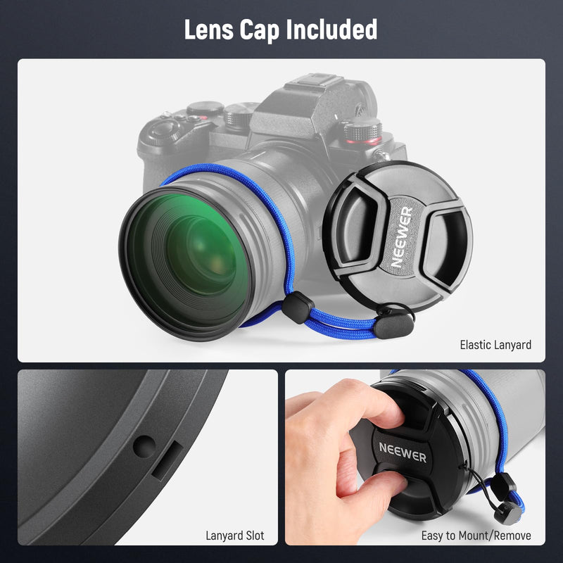 [AUSTRALIA] - NEEWER 72mm MC UV Protection Filter with Lens Cap, Multi Resistant Nano Coatings/HD Optical Glass/Water Repellent/Scratch Resistant/Aluminum Alloy Ultra Slim Frame/Ultraviolet Filter UV w/Lens Cap 