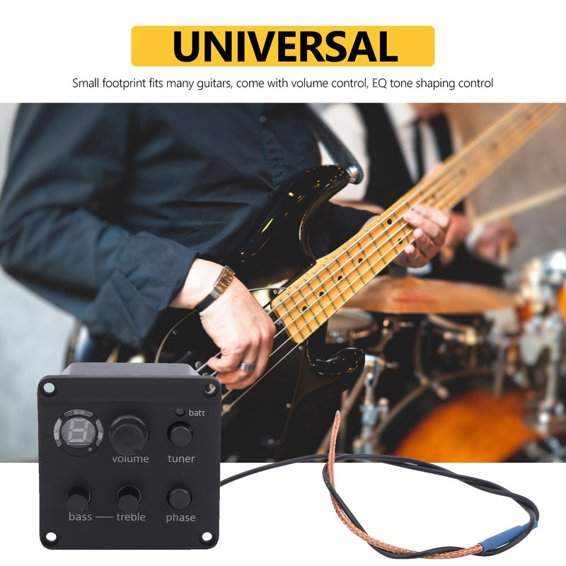 Onboard Preamp Systems, 3, Volume/Tone Shaping/Phase Switch Controls, LED Tuner, Easy Installation, Small Footprint, Sonicore Pickup Acoustic Guitar Pickup