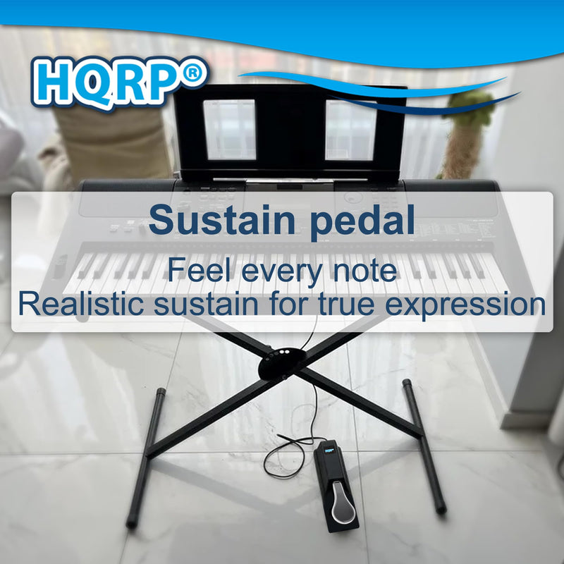 HQRP Sustain Pedal compatible with Casio WK-220 WK-225 LK-50 LK-55 LK-73 LK-230 LK-160 LK-165 LK-240 LK-270 LK-280 XW-P1 XW-G1 WK-200 WK-1300 WK-240 WK-245 WK-7600 Keyboards