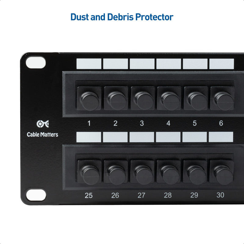 Cable Matters 50-Pack Ethernet Dust Cover, RJ45 Dust Cover (Dust Covers for RJ45 Port, CAT 6 Dust Cover, Patch Panel Dust Cover) in Black