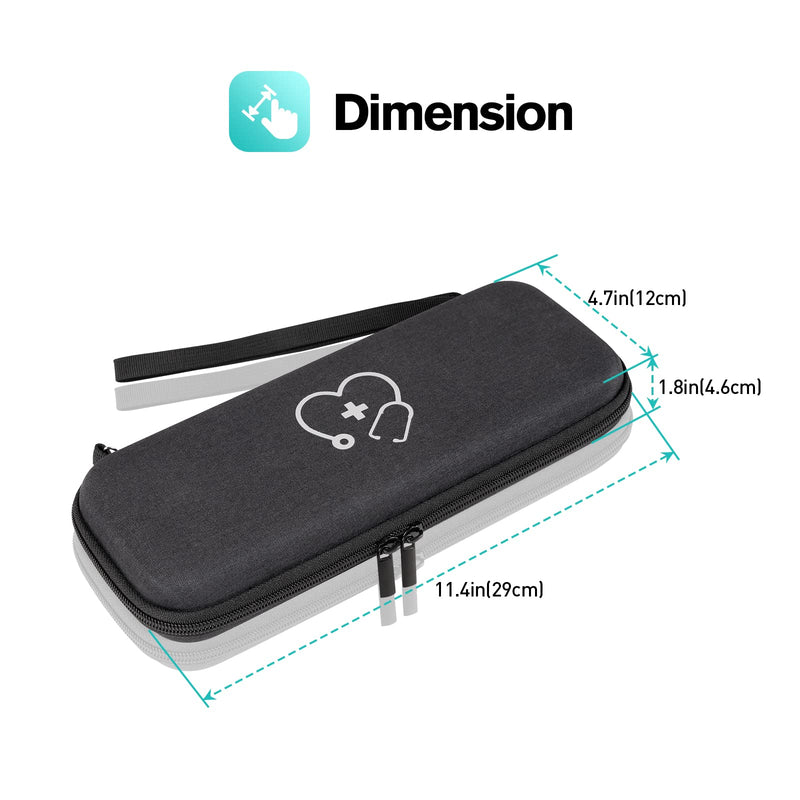 ProCase Stethoscope Case for 3M Littmann Classic III, Lightweight II S.E, MDF Acoustica Stethoscope, Cardiology IV Stethoscope, Hard Travel Carrying Case for Nurse -Black Black