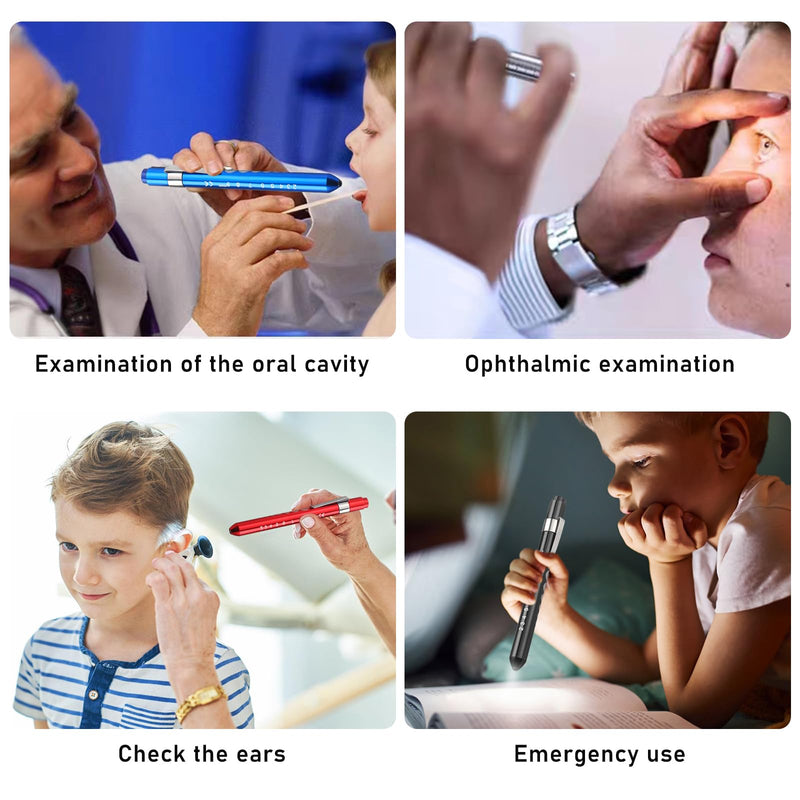 Diagnostic Light, Pack of 10 Pupil Lights, Medical Penlight, LED Pen Lamp with Pocket Clip, Medical Lamp for Nurses, Doctors, Students, Reusable