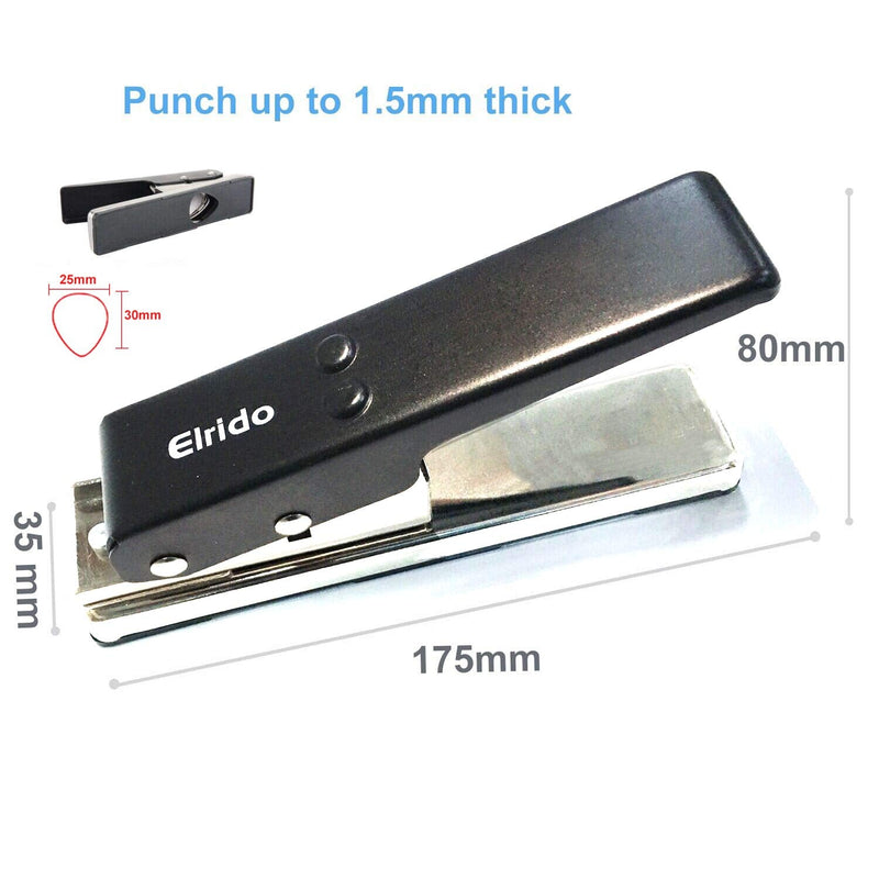 Elrido DIY Guitar Picks Maker Cutter Punch Tool Kit with 2 Pick Strips, Making Picks Create Custom Professional Plectrums for Guitar Players & Music Lovers - Unique Guitar Accessories Gift 1.5mm Black