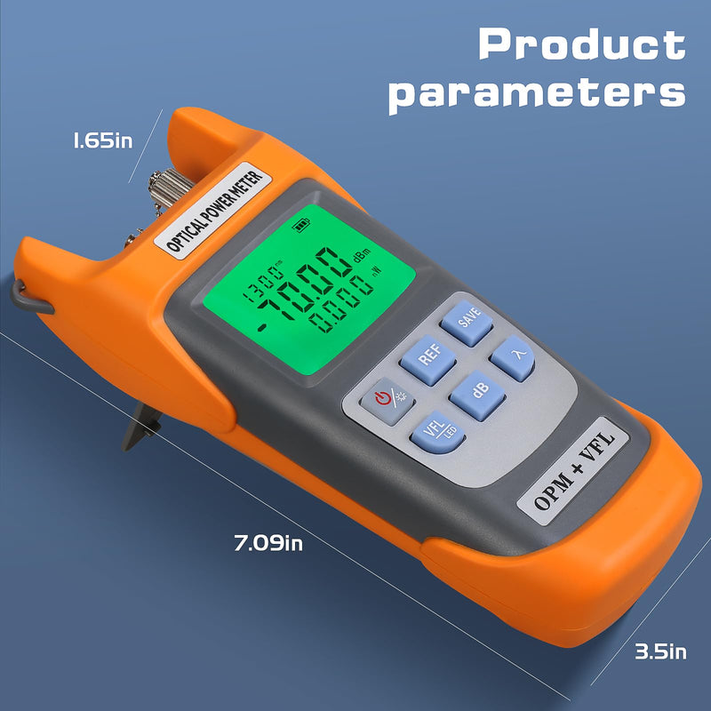 A-G710B Fiber Optic Power Meter Integrated Machine 30-70~+10dbm with LC Adapter SC/FC/ST Interface Adapter Fiber Optic Cable Tester Optical Power Meter