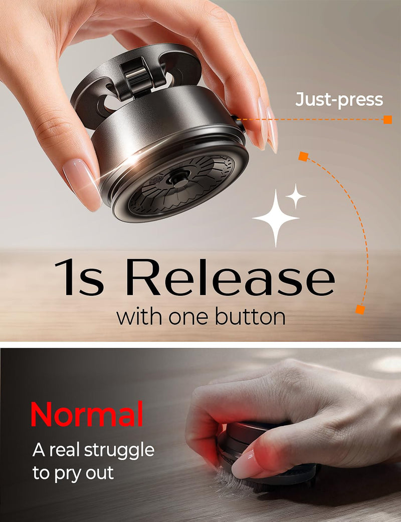 LISEN Suction Phone Mount【2026 Auto Vacuum 3.0】, 360 Adjustable Magnetic Phone Holder for Car Dashboard Universal Magsafe Accessories Gifts for Men Women for iPhone 17 Pro Max Air 16 15 14 13 12 Deep Gray