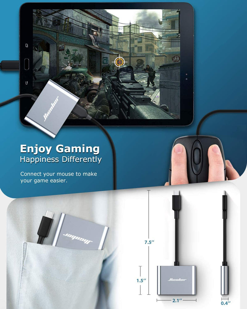 Hicober USB C to SD Card Reader, Micro SD Memory Card Reader, Type C to SD Card Reader Adapter 2TB Capacity for MacBook Camera Android Windows Linux and Other Type C Device-Space Grey Space Grey