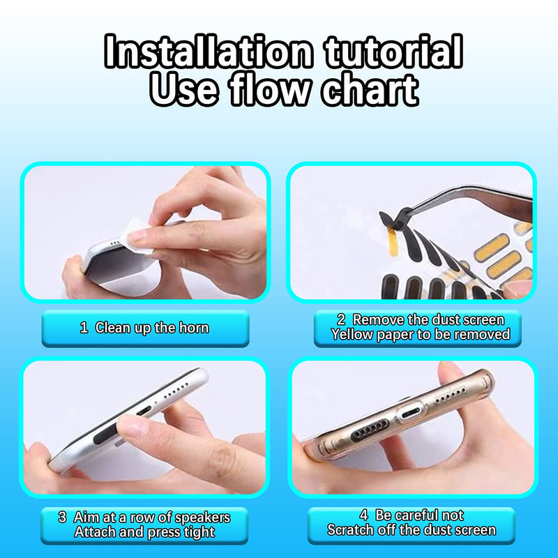 Mobile Phone Dustproof Net Stickers Speaker Mesh Anti Dust Proof Adhesive Dust Sticker Universal Protect The Phone Trumpet Dustproof Net Accessories Gift Tweezers and Mobile Phone Cleaning Brush