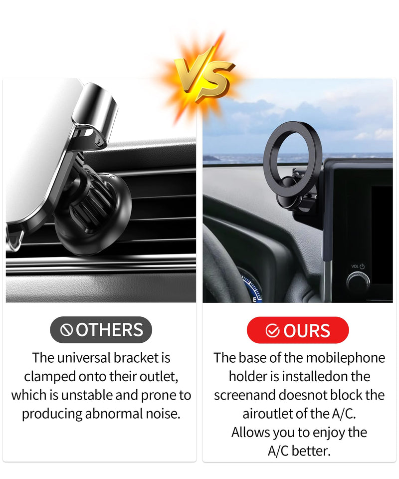 Car Phone Holder for Audi A5/A6/Q5/Q6/S5/SQ5 2026 14.5" Screen Accessories | Q5/Q6 e-tron 2025Magsafe Magnetic Cell Phone Mount Clip Compatible with iPhone,3D fit Stable Dashboard GPS Navigation Bracket