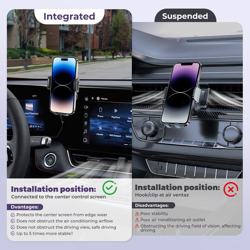 8Inch Car Phone Holder Mount Compatible with Nissan Rogue S/SV 2021-2026,Altima 2.5 SR 2019-2025/Sentra SR/SV 2020-2025(Not Fit S) Accessories Custom Screen & Mobile Phone 360°Adjustable Cell Phone Compatible with Rogue 21-25& Altima & Sentra 20-25