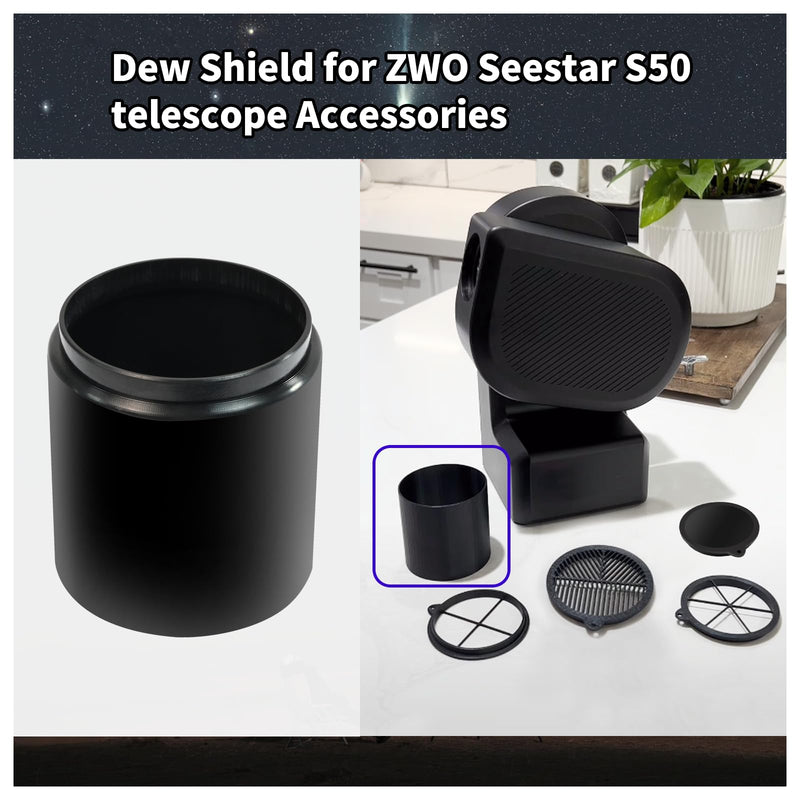 [AUSTRALIA] - Dew Shield Compatible With ZWO SeeStar S50 Telescope light Hood, Lens Stray Light Protection And Lens Anti-condensation Shield Reduces The Risk Of Fogging With Dew. Compatible With Bahtinov Mask Focus 