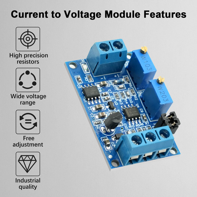 Current to Voltage Module AYWHP 2 Pieces Current Voltage Converter Module 0/4-20mA to 0-3.3V 5V 10V Current Transformer Signal Conversion Board