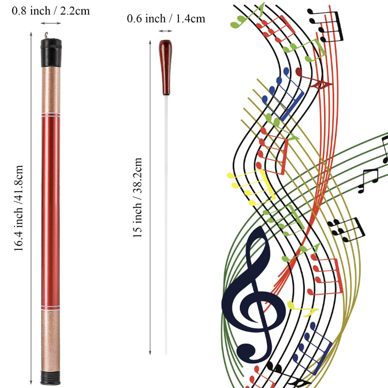 Foraineam 2 Pack Music Baton Conductor Batons Rosewood Handle Orchestra Baton Musical Conducting Batons with Baton Case for Choral Symphony Concert