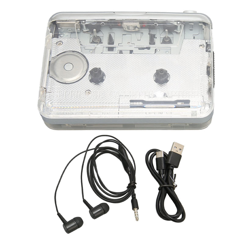GOWENIC Portable Cassette Player, Personal Tape Recorder Multifunction Clear Stereo Sound Cassette Player with 3.5Mm Headphone Jack, Walkman Music Player