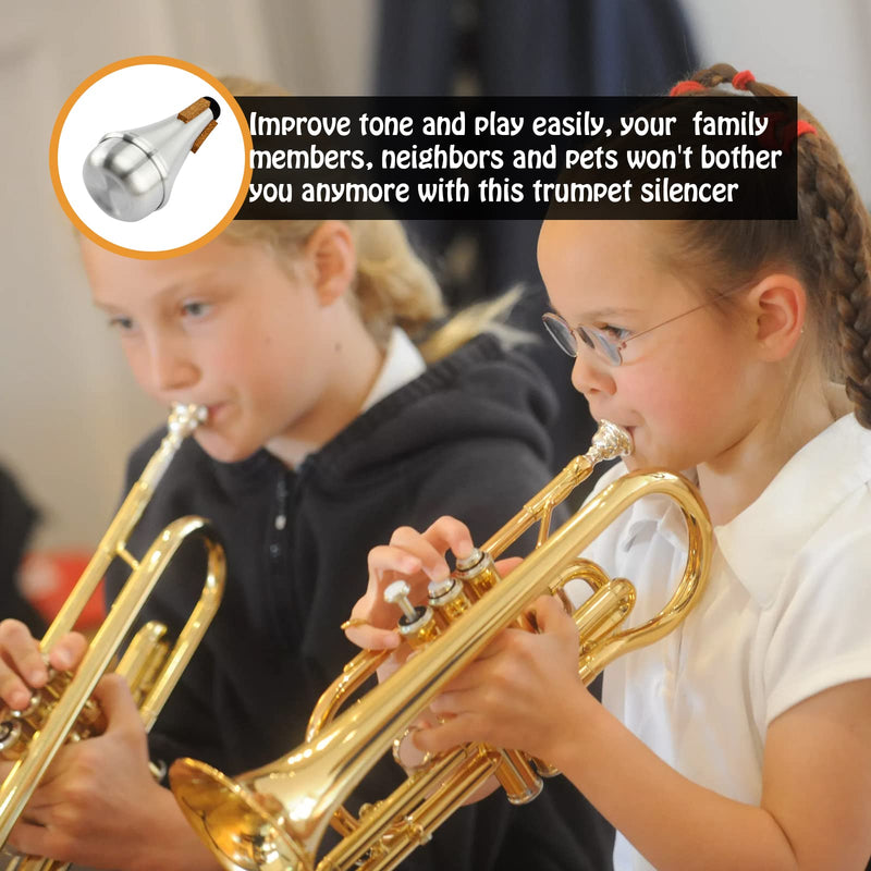 Trumpet Straight Mute, Mini Cup Mute for 3C 5C 7C Bach Trumpet Practice Mouthpiece Beginner Baritone Horn Trumpet Accessories, Bugle Cornet Kids Trombone Mellophone Brass Instruments Universal Mutes