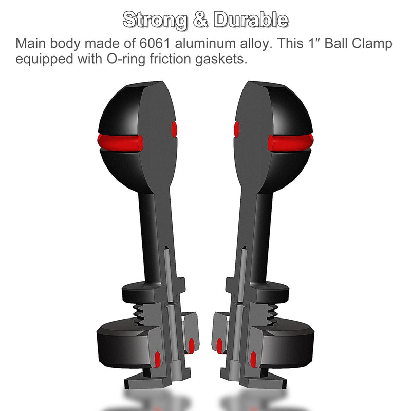 [AUSTRALIA] - MINIFOCUS 1" Ball Head Cold Shoe Base Adapter, Universal Ball Joint Bracket with Cold Shoe Base Adapter for Diving Light Underwater Camera Waterproof Housings Case Video/Flash/Strobe Hot Shoes 