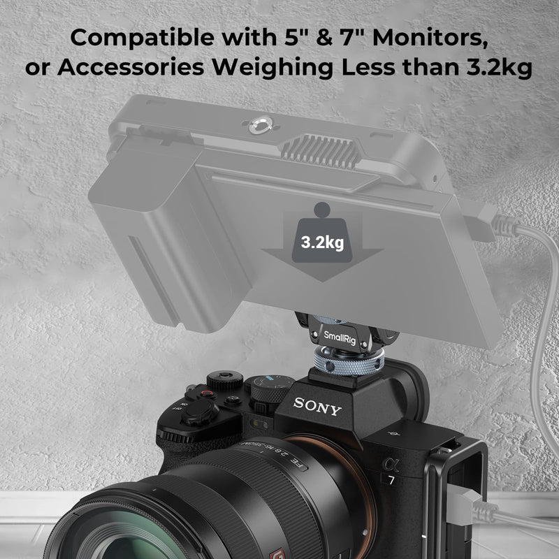 [AUSTRALIA] - SmallRig Camera Monitor Mount Lite with Cold Shoe, Swivel 360° and Tilt 180° Holder for Field Monitor, LED, Flash and Video Shooting Photography Accessories, Max Load Capacity of 90° Tilt 3.2kg 
