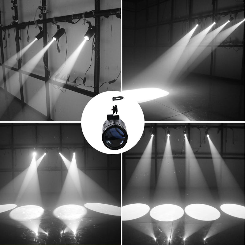 Disco Ball Spotlight 2 Pack, AQOOL Mini Pinspot Lights 5W White LED Beam Pin Spot Light Mirror Dsico Ball Light with ON/Off Button for Disco Party Bar DJ Events (No Remote)