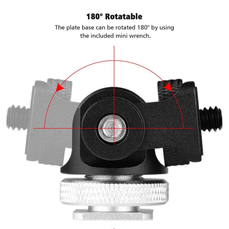 [AUSTRALIA] - Andoer Mini Monitor Mount Tripod Head Cold Shoe Adapter Aluminum Alloy 1/4 Inch Screw for Mounting Camera Monitor Flash Microphone LED Fill Light 