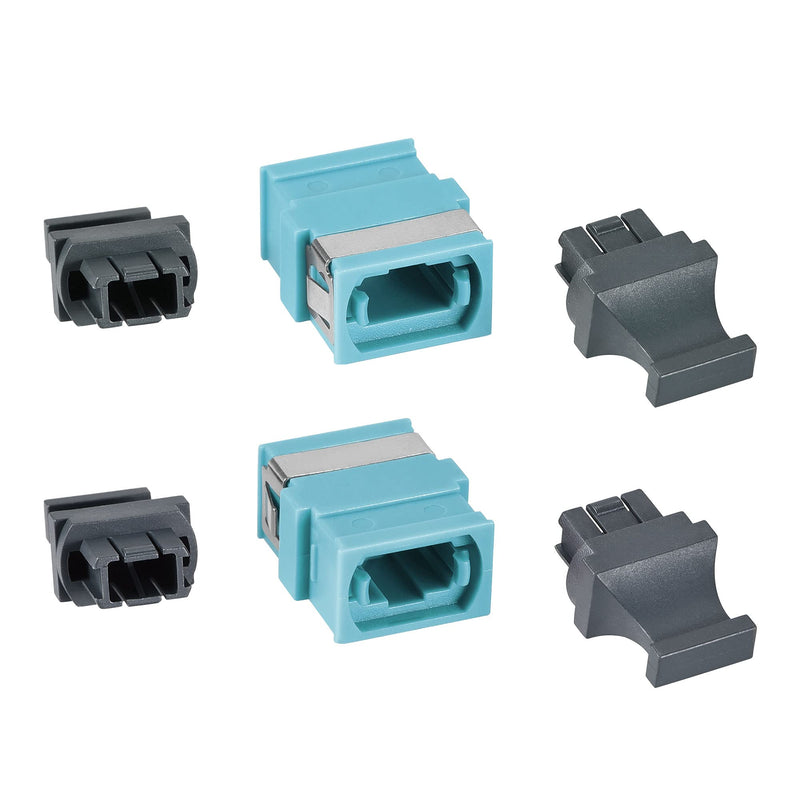 sourcing map SM/MM MPO Fibre Optic Connector Low Loss Fast Optical Adapter for OM3 MPO/MTP 44x17x10mm Sky Blue