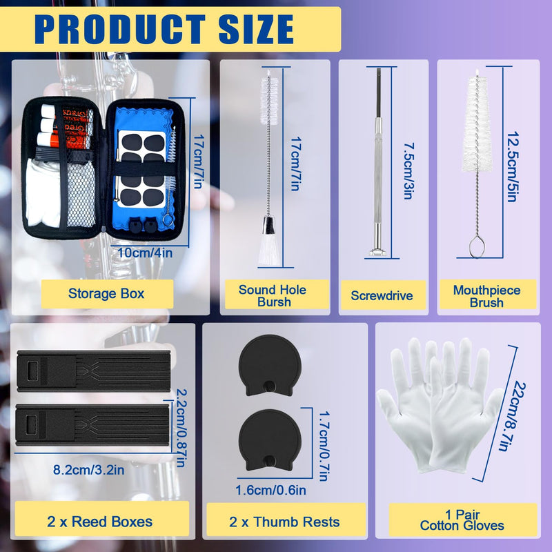[AUSTRALIA] - Clarinet Cleaning Kit with Case, Saxophone Cleaning Kit, Clarinet & Saxophone Care Kit, Maintenance Kit with Case for Wind & Woodwind Instrument 