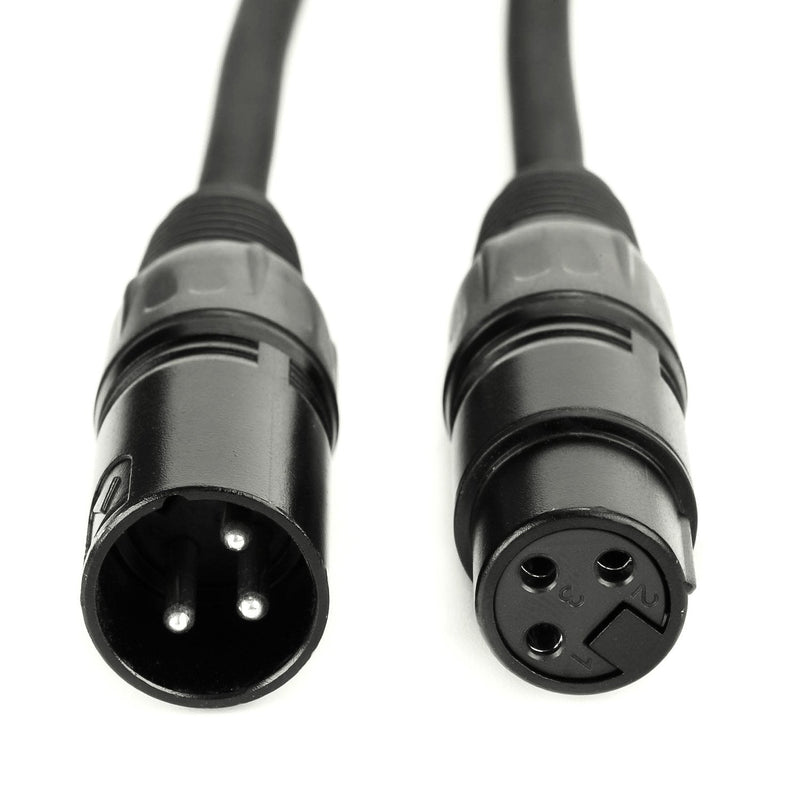 [AUSTRALIA] - MFL. 10 ft Flexible DMX Cable 3 Pin Signal XLR Male to Female Cable Wire for Stage Lighting DJ Lights, 110 Ohms Impedance, Black, 4 Pack 10.2ft/3.1M 