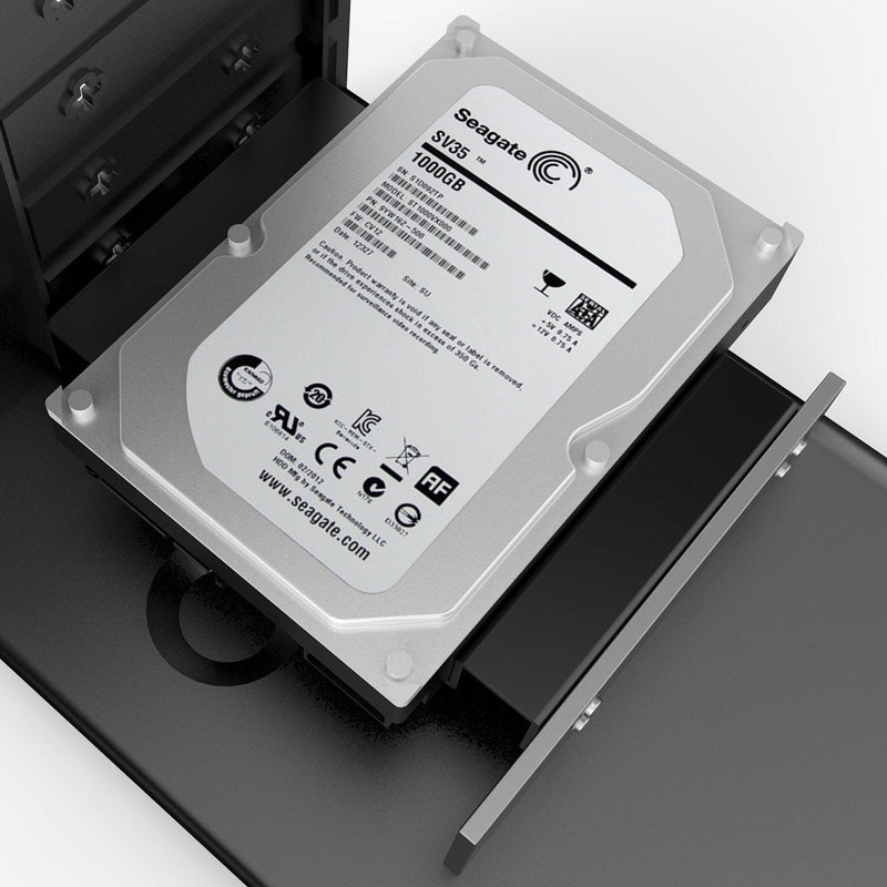 ORICO Aluminum 5.25 Inch to 2.5 or 3.5 Inch Internal Hard Disk Drive Mounting Kit with Screws and Shock Absorption Rubber Washer- Black