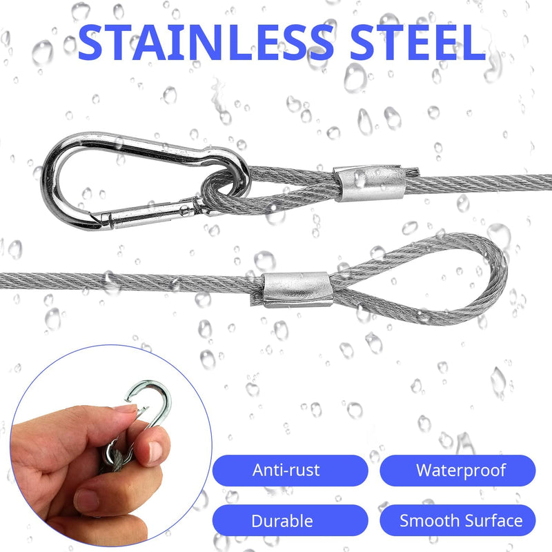 32'' Safety Cables 10 Pack, Czgor Stainless Steel Safety Cables with Carabiner Lock lighting Fall Prevention Security Cable Safety Rope for DJ Stage Lighting Bicycle Luggage Lock 110lb Load Capacity safety cables 10 pack 110 lb