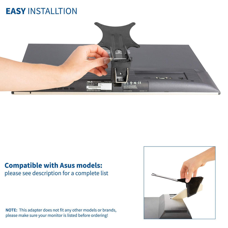 VIVO VESA Adapter Plate Bracket Designed for Asus VZ-Series Monitors VZ229HE, VZ229N, VZ239H-W, VZ249H, VZ249HE, VZ279H, VZ27AQ, VZ239HE, and VZ279HE, MOUNT-ASVZ01
