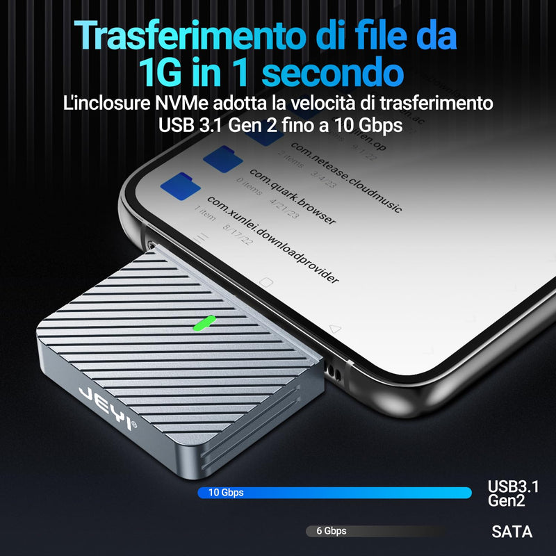 JEYI 2230 Only M.2 Enclosure, Direct-Attached Wireless USB C 10Gbps M.2 NVMe SSD Enclosure Adapter, 2tb Max - i9 Zebra 2230C i9_Zebra_2230C